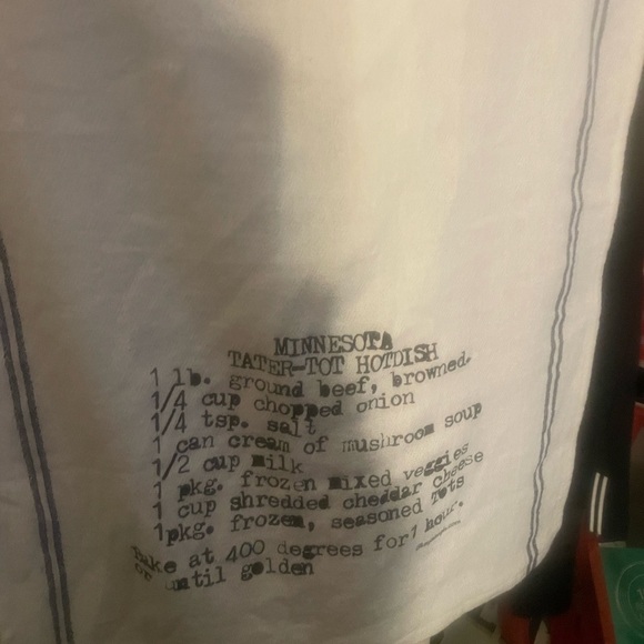 Vintage Minnesota Iconic Tater-Tot Hotdish Recipe Monogrammed Flour Sack Towel - Picture 7 of 9